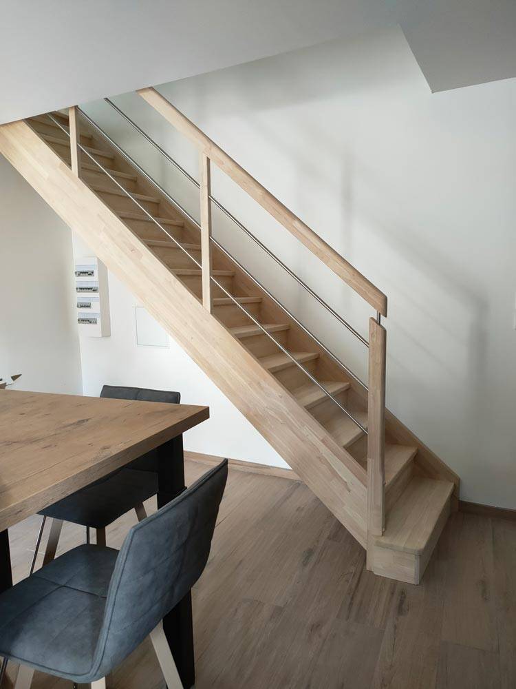 escalier bois et metal interieur cosy